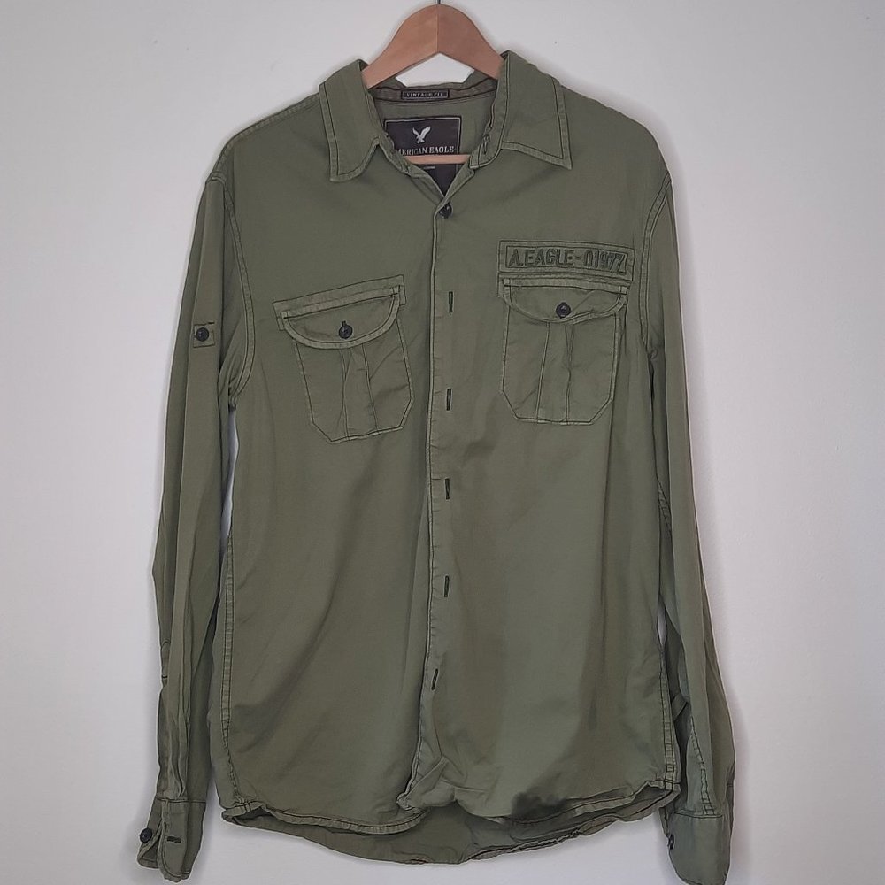 American Eagle Long Sleeve Button Up